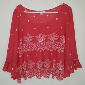 American eagle outfitters cute cotton boho top, S